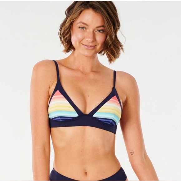 Rip Curl Rainbow Stripe Bikini Top and bottom - Picture 1 of 16
